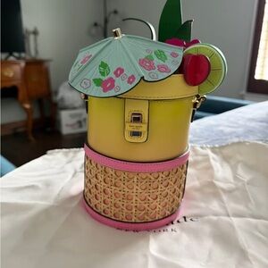 Kate Spade Yellow and Pink Tropical Mini Bag